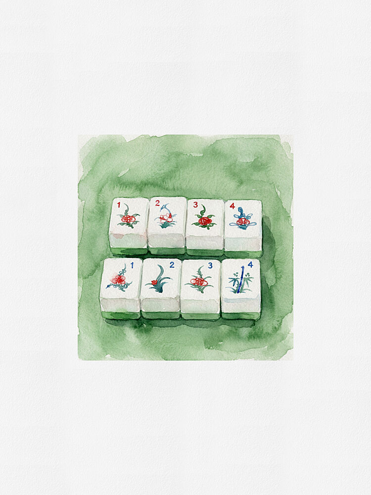 Floral Mahjong Tiles art print by Pictufy Studio IV for $57.95 CAD