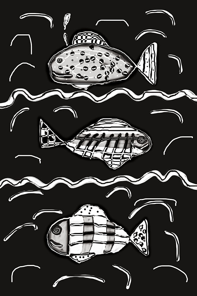 Three Patterned Fish art print by Christina Sillen for $57.95 CAD