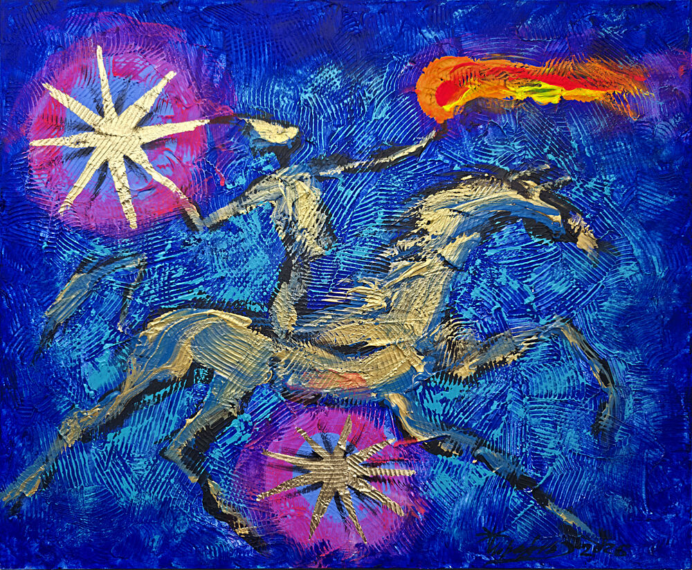 Fiery Cosmic Rider art print by Kanat Ibragimov for $57.95 CAD