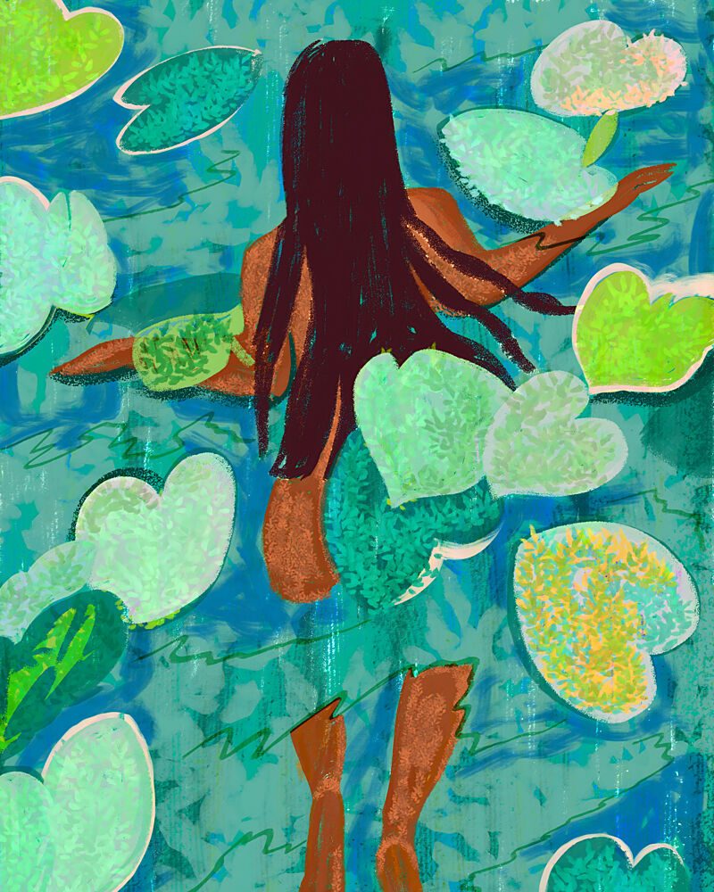 Swimming Among Lily Pads art print by Uma Gokhale for $57.95 CAD