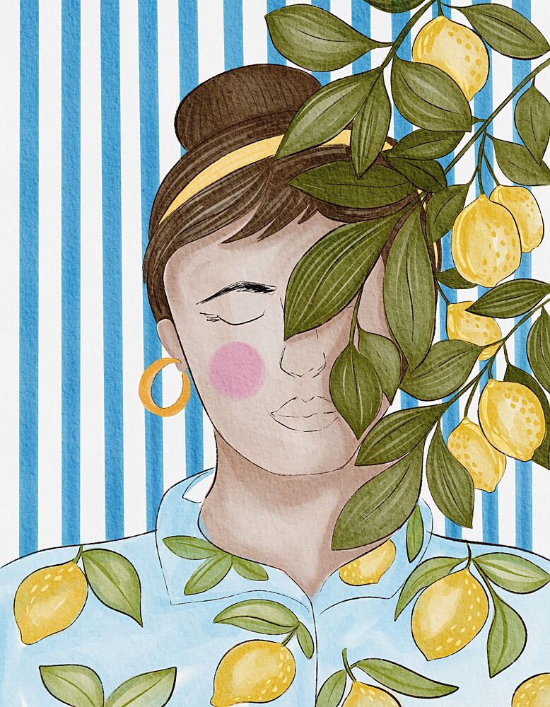 Serene Lemon Woman art print by Nikita Jariwala for $57.95 CAD