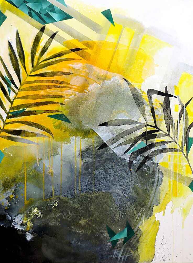 Vibrant Tropical Abstract art print by Poovi Art for $57.95 CAD
