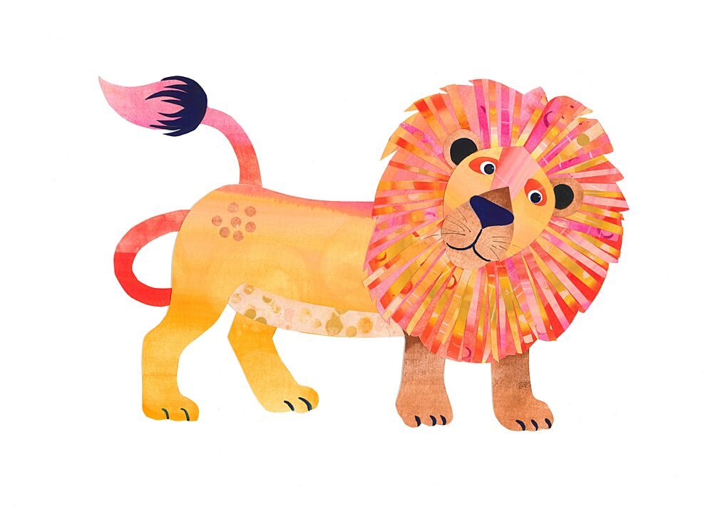 Happy Cartoon Lion art print by Isabelle Brent for $57.95 CAD