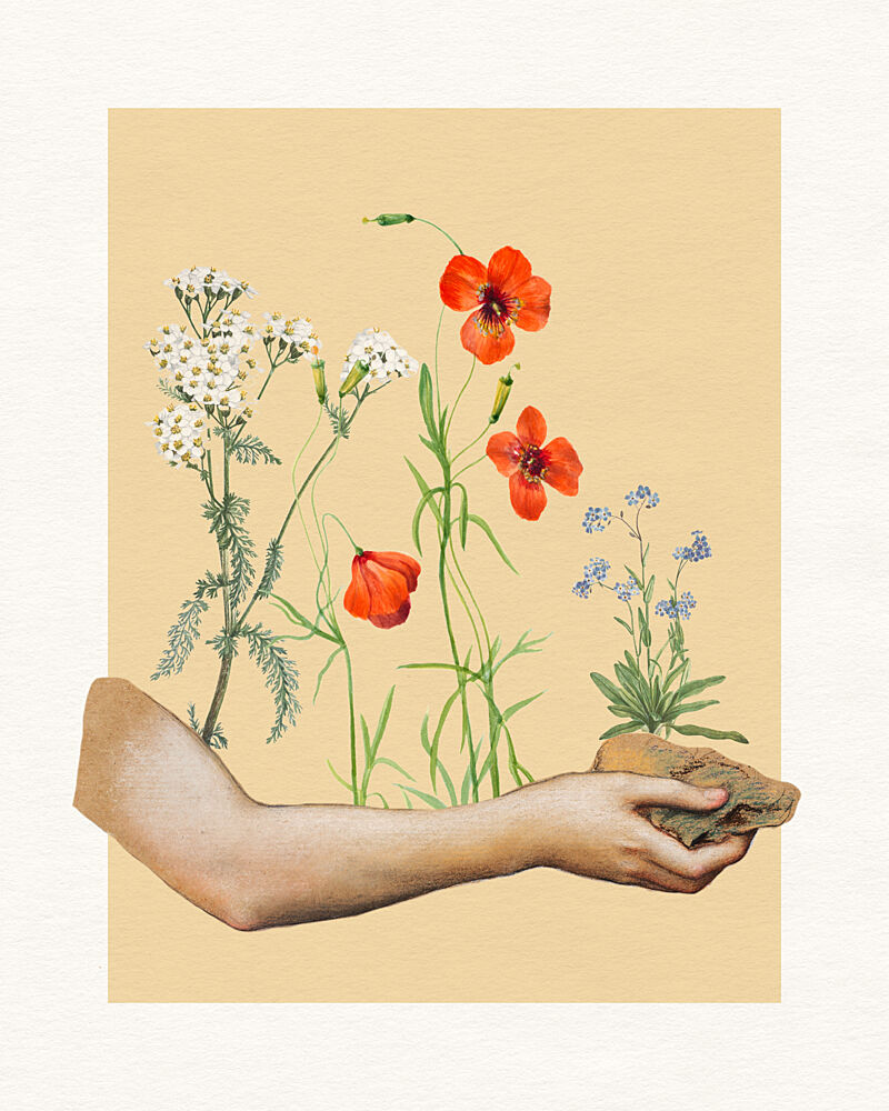 Wildflower Hand Collage art print by Wild Violets for $57.95 CAD