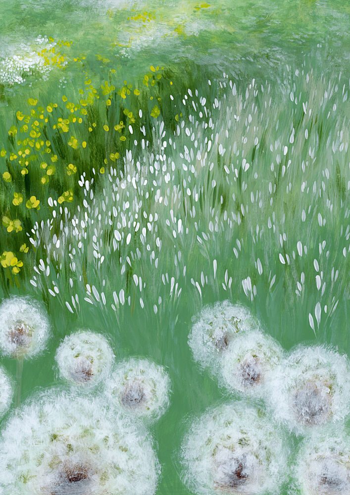 Dandelion Meadow Bloom art print by Rosana Laiz Blursbyai for $57.95 CAD