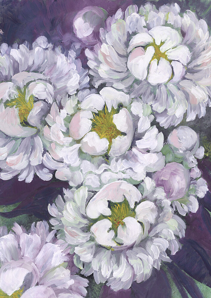 White Peony Blooms art print by Rosana Laiz Blursbyai for $57.95 CAD