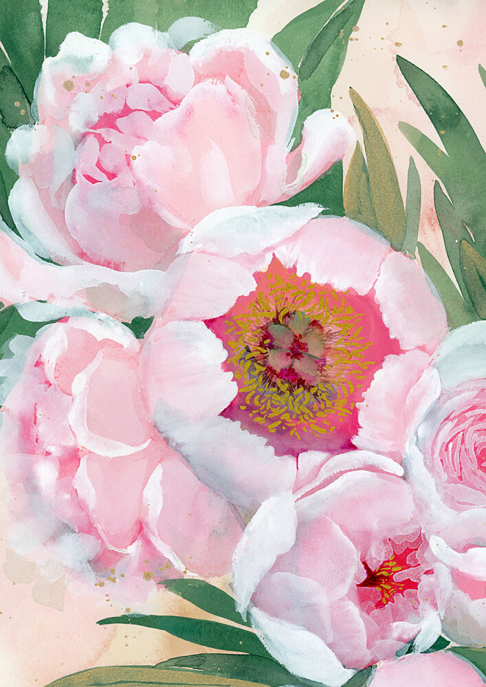Pink Peony Blooms art print by Rosana Laiz Blursbyai for $57.95 CAD