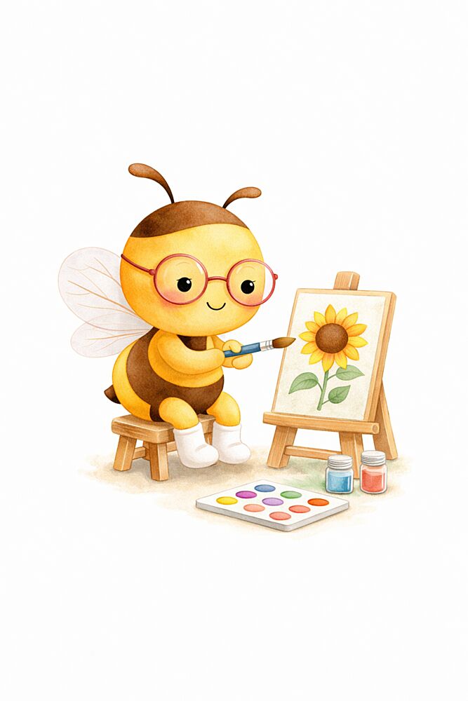 Cute Bee Artist art print by Anda Bieza for $57.95 CAD