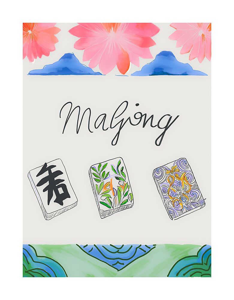 Mahjong art print by Beate Tubach for $57.95 CAD