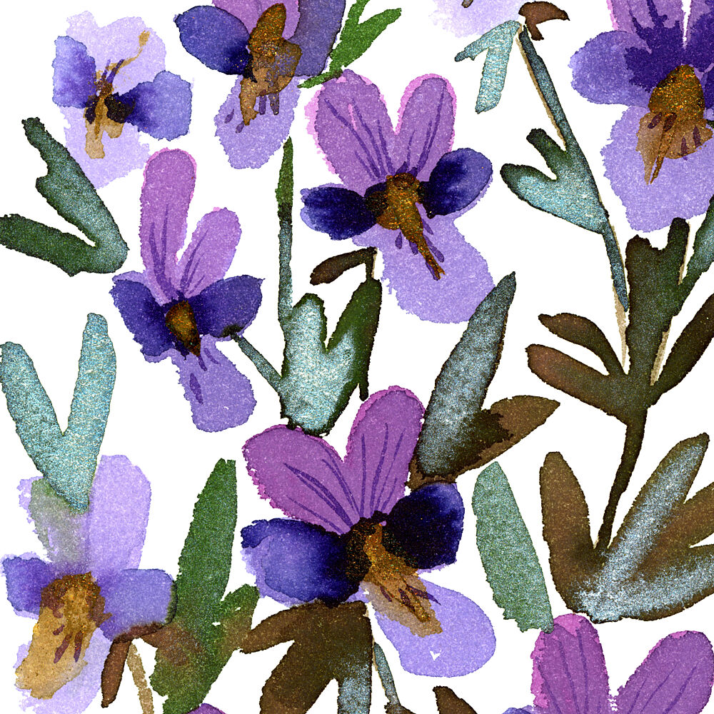 Purple Watercolor Blooms art print by Rosana Laiz Blursbyai for $57.95 CAD