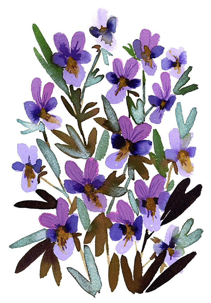 Watercolor Purple Blooms art print by Rosana Laiz Blursbyai for $57.95 CAD