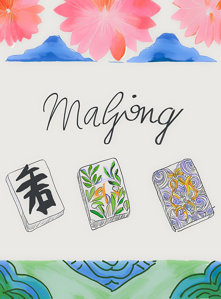 Mahjong Lotus Landscape art print by Beate Tubach for $57.95 CAD