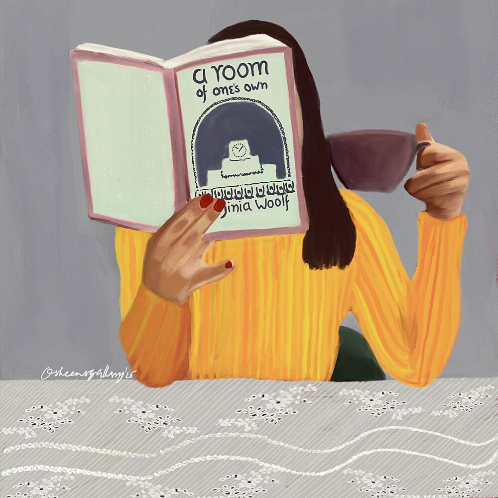 Book and Coffee Break art print by Osheensgallery for $57.95 CAD