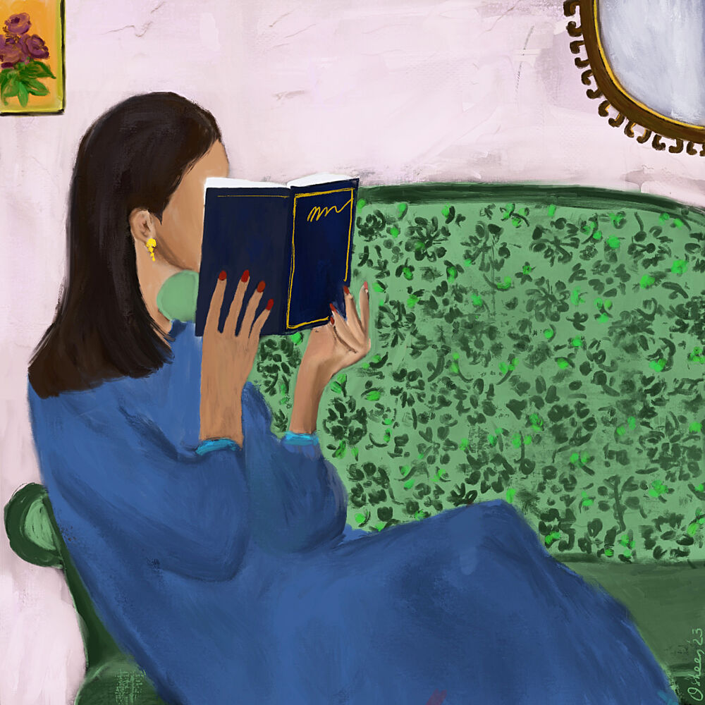 Peaceful Reading Moment art print by Osheensgallery for $57.95 CAD