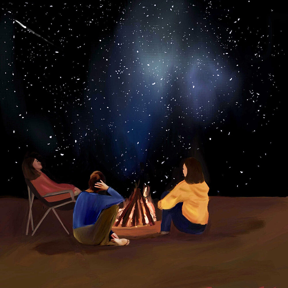 Starry Campfire Night art print by Osheensgallery for $57.95 CAD