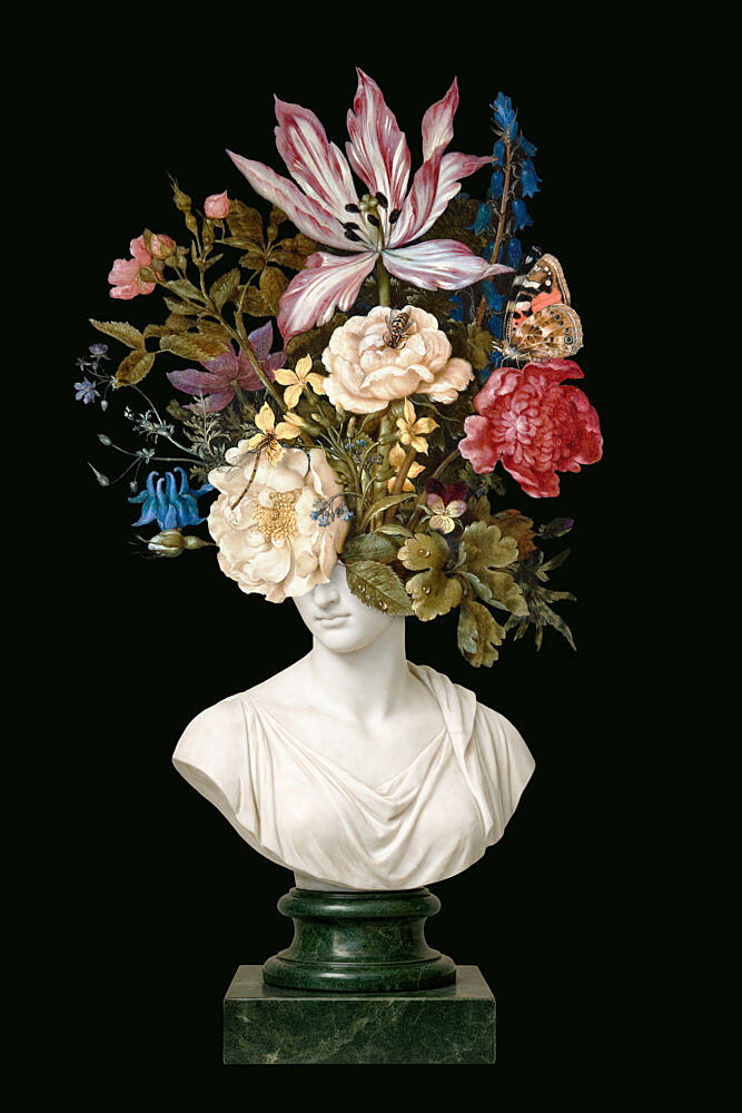 Elegant Floral Bust art print by Marja van den Hurk for $57.95 CAD