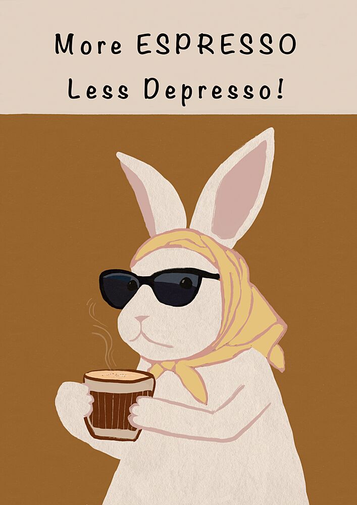 More Espresso Less Depresso art print by Sharyn Bursic for $57.95 CAD
