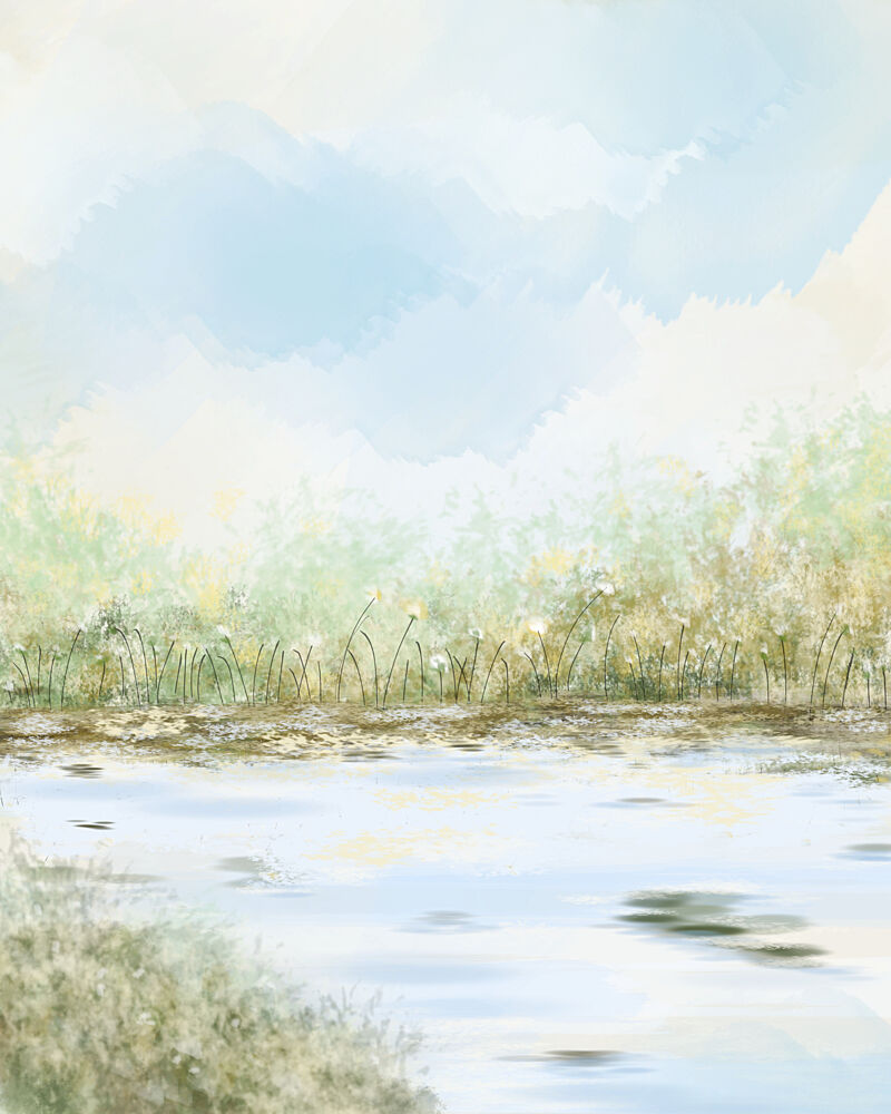 Peaceful Waters Edge art print by Sannel Larson for $57.95 CAD