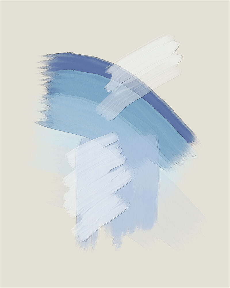 Modern Blue Brushstrokes art print by Sannel Larson for $57.95 CAD