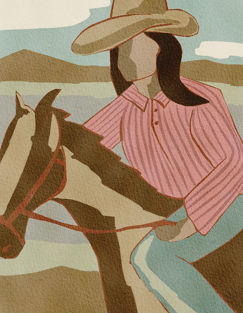 Cowgirl Mountain Ride art print by Nikita Jariwala for $57.95 CAD