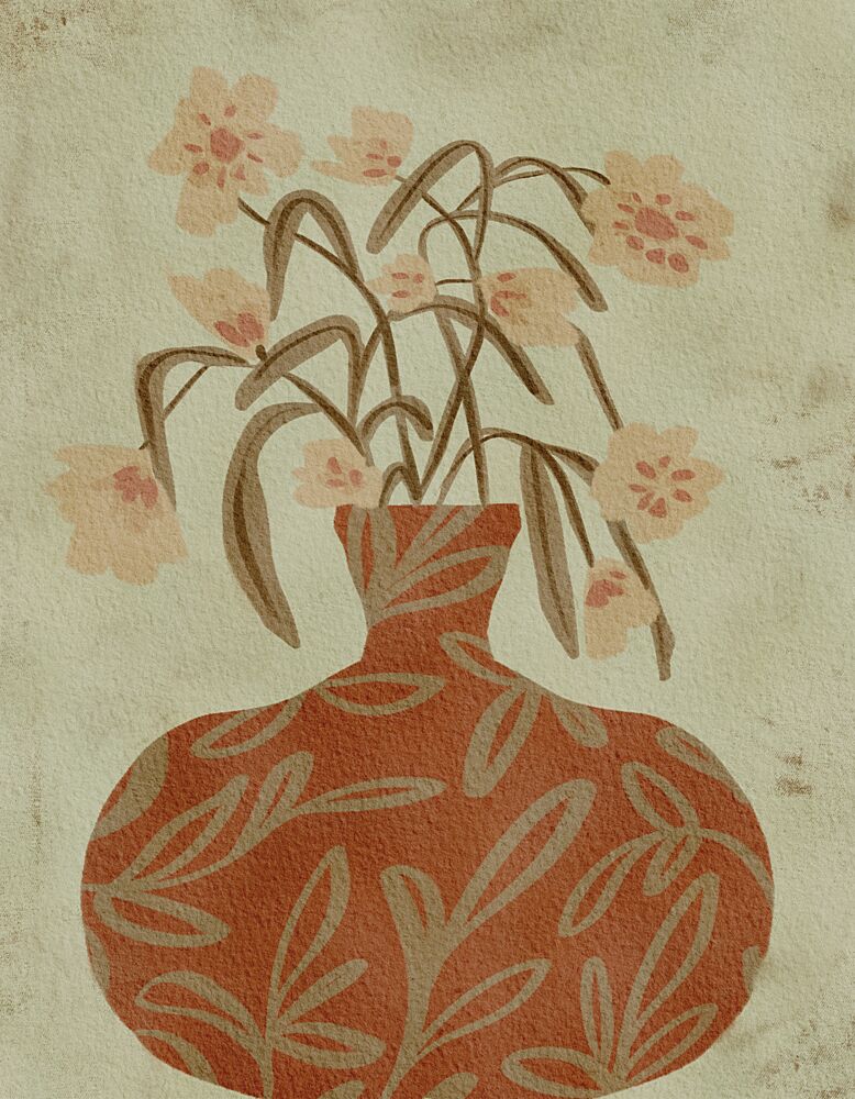 Terracotta Vase Blossoms art print by Nikita Jariwala for $57.95 CAD
