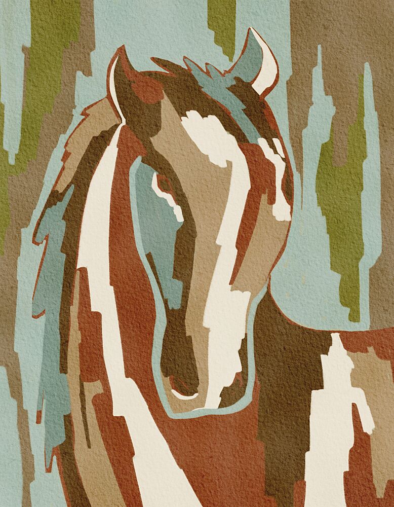Abstract Horse Portrait art print by Nikita Jariwala for $57.95 CAD