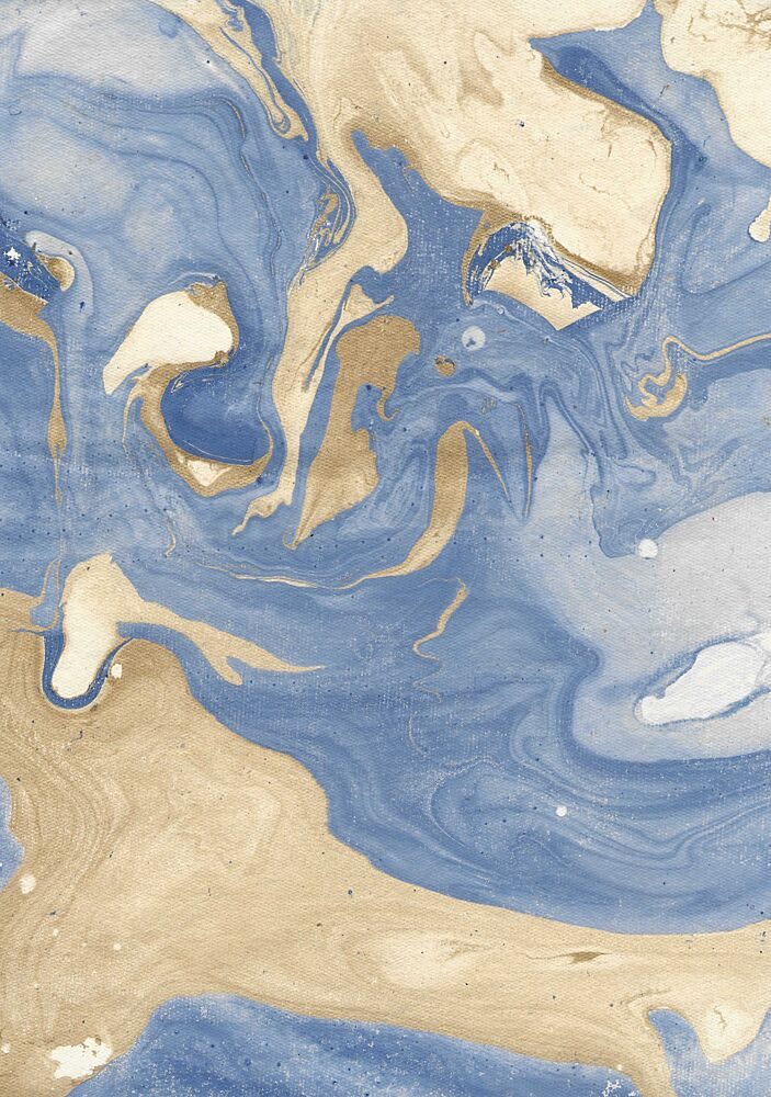 Swirling Blue Gold Marbling art print by Santhosh Ch for $57.95 CAD