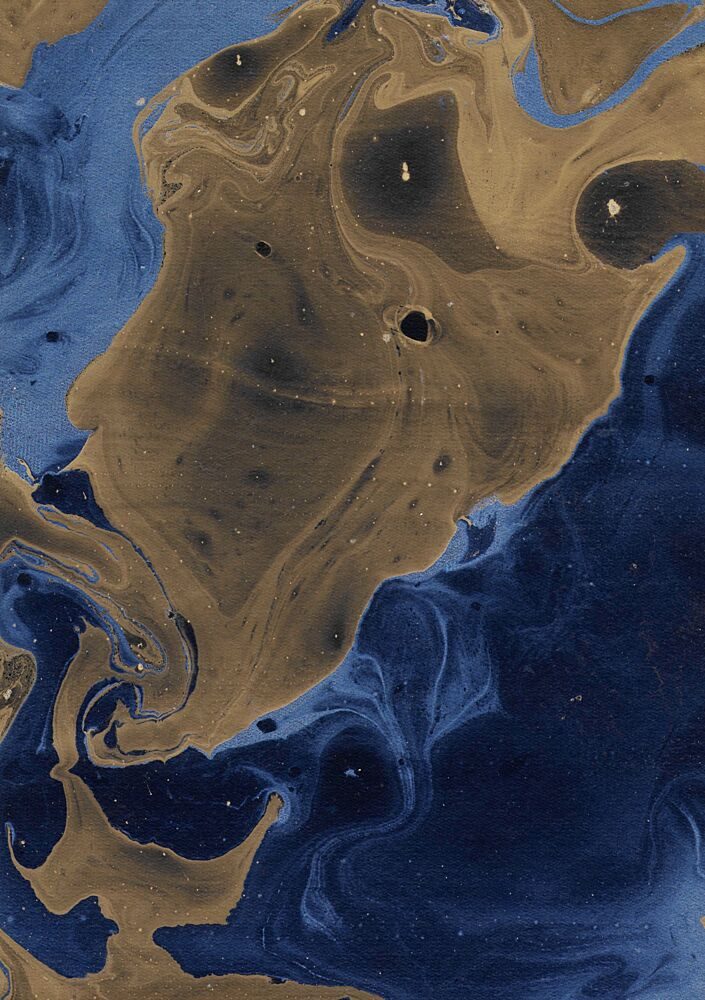 Elegant Golden Blue Swirls art print by Santhosh Ch for $57.95 CAD