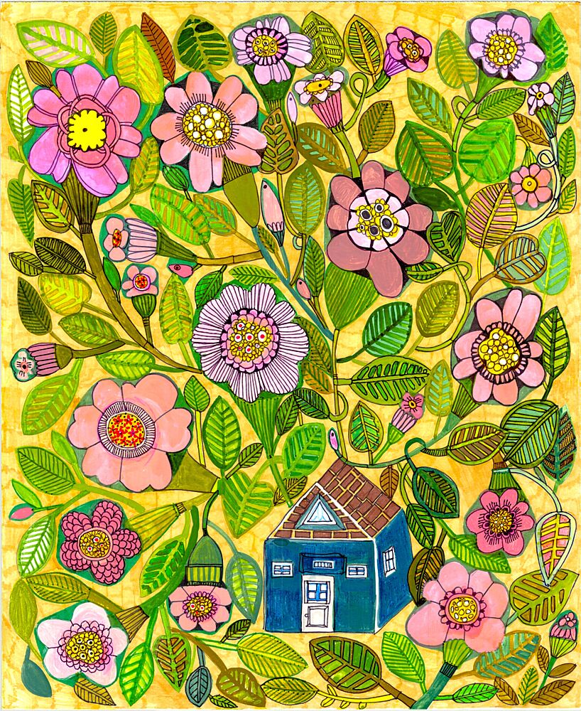Whimsical Flower House art print by Sharon Nullmeyer for $57.95 CAD