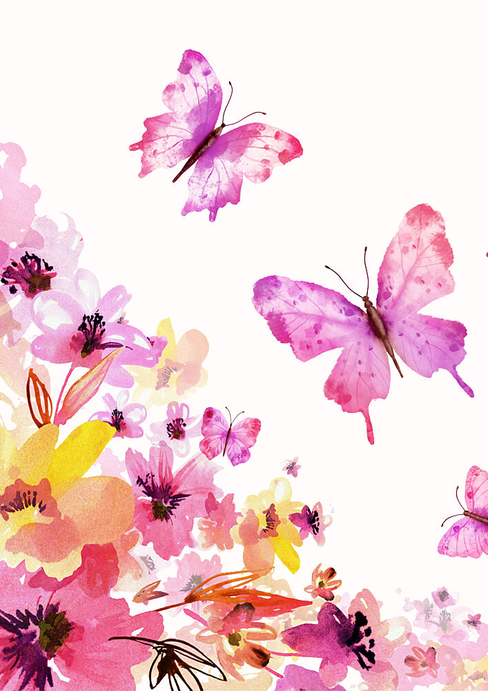Floating Pink Butterflies art print by Saskia Michele for $57.95 CAD