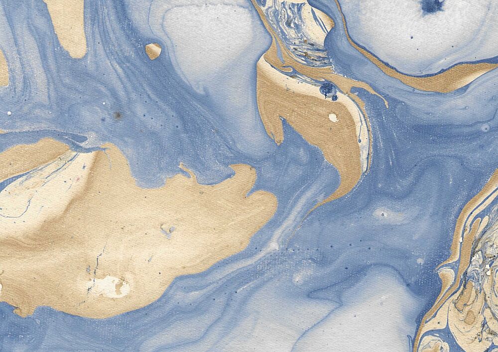 Fluid Gold and Blue art print by Santhosh Ch for $57.95 CAD