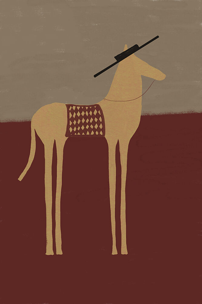 Desert Horse with Sombrero art print by The Art Concept for $57.95 CAD