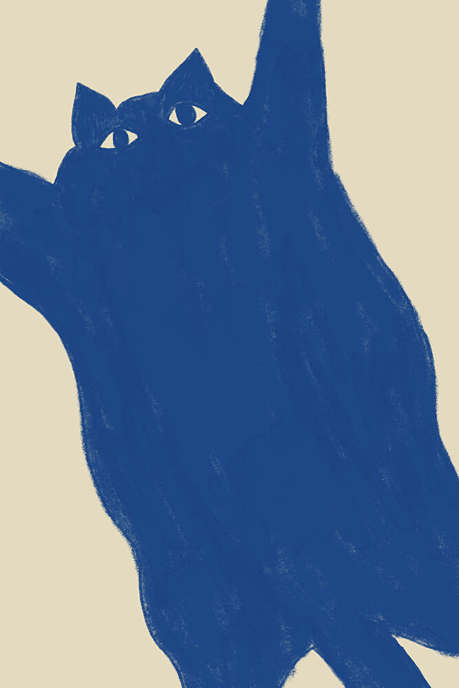 Playful Blue Cat art print by The Art Concept for $57.95 CAD
