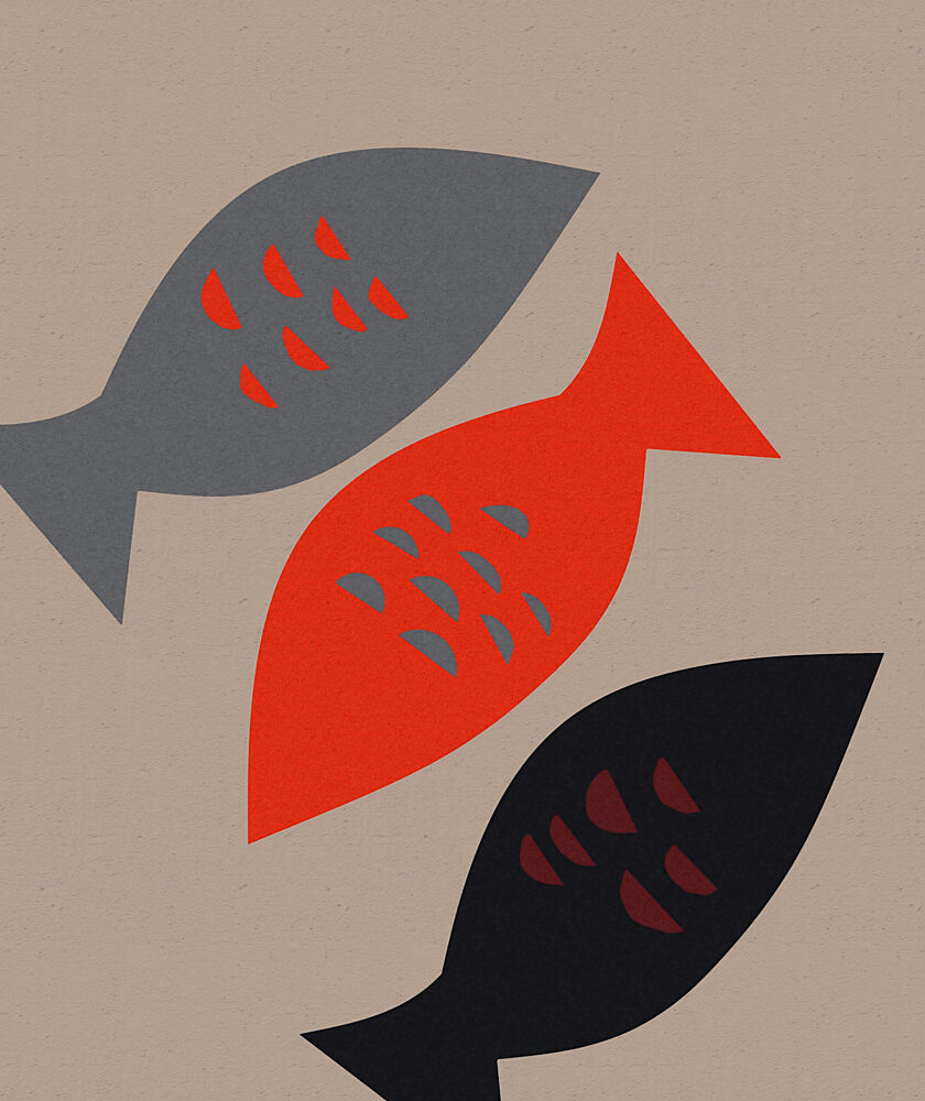 Three Modern Fish art print by Josie George for $57.95 CAD
