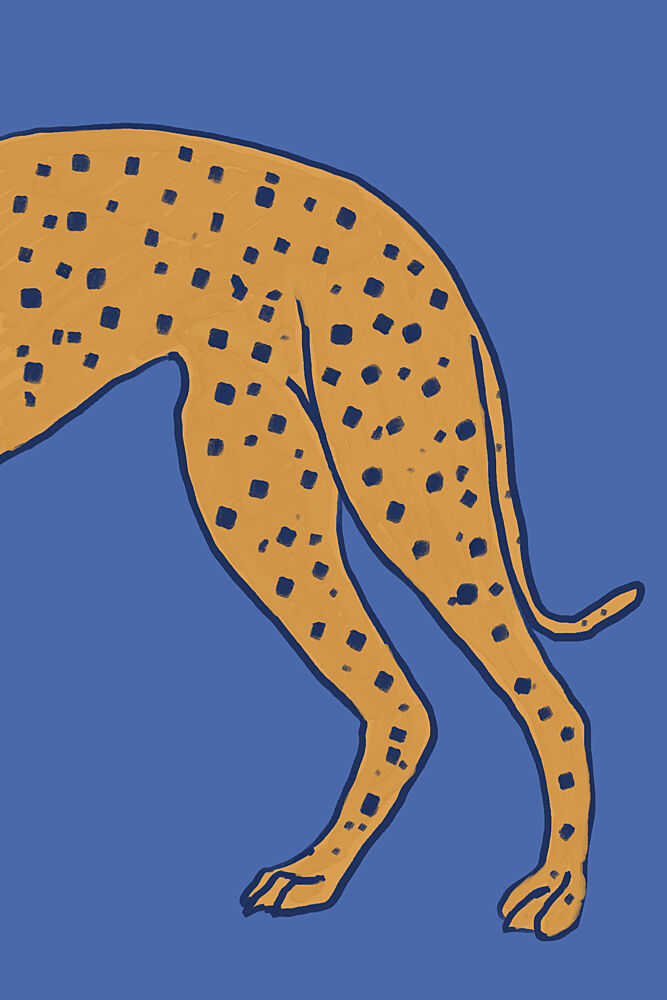 Spotted Cheetah on Blue art print by The Art Concept for $57.95 CAD
