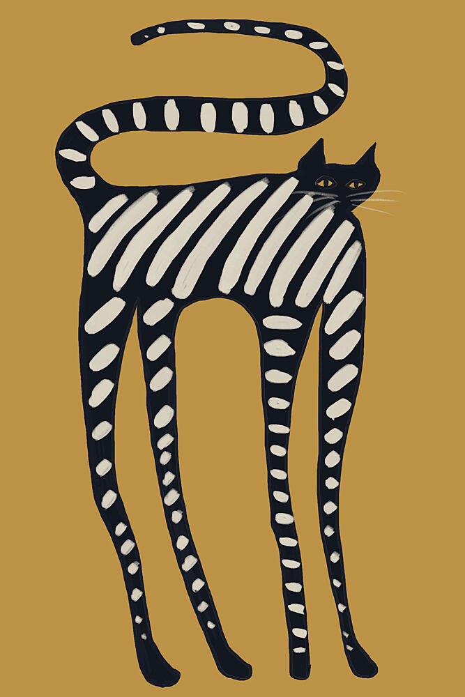 Elegant Striped Cat art print by The Art Concept for $57.95 CAD