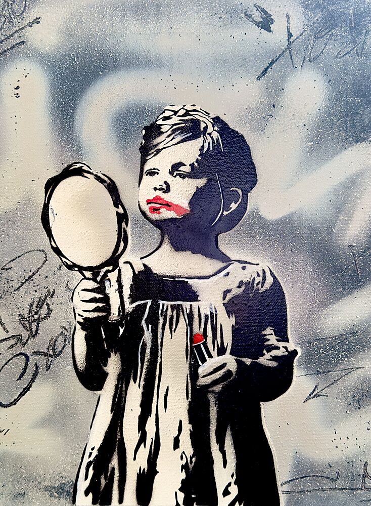 Little Girl Red Lipstick art print by Suzan Habib for $57.95 CAD