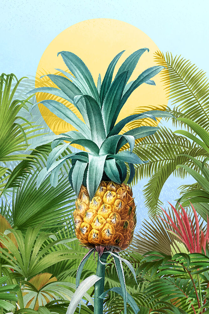Golden Pineapple Jungle art print by Marja van den Hurk for $57.95 CAD