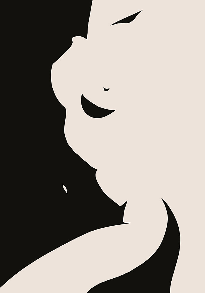 Blissful Female Profile art print by Little Dean for $57.95 CAD
