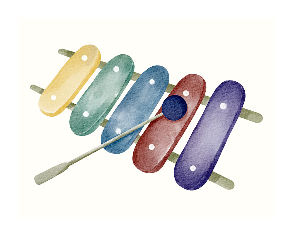 Playful Watercolor Xylophone art print by Saskia Michele for $57.95 CAD