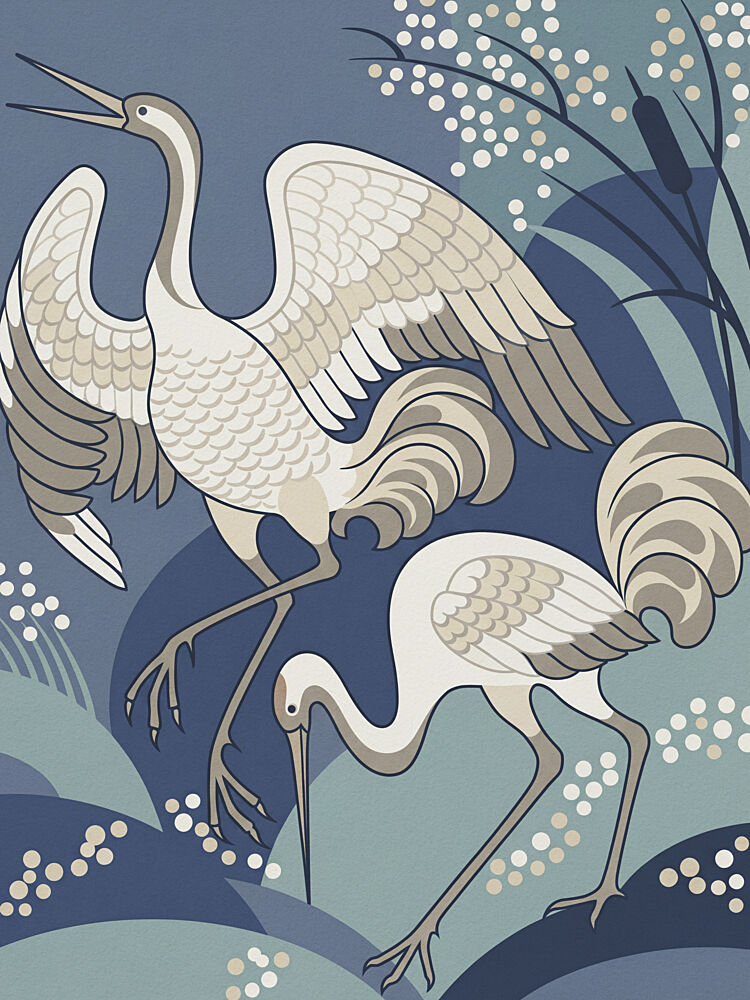 Elegant Cranes Marsh art print by Andreas Magnusson for $57.95 CAD
