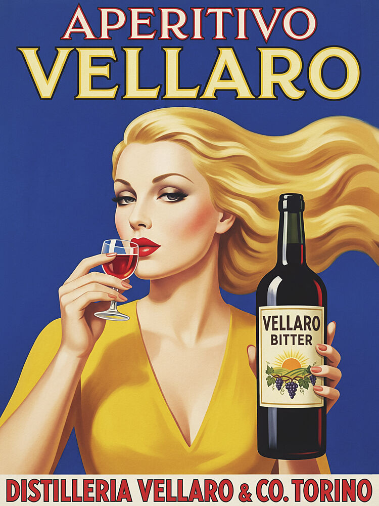 Glamorous Blonde Drink Ad art print by Andreas Magnusson for $57.95 CAD