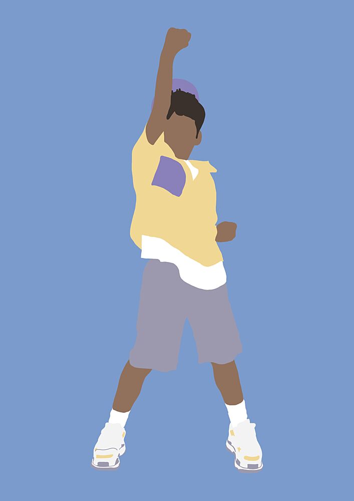 Vibrant Dancing Kid art print by Tine Taler for $57.95 CAD