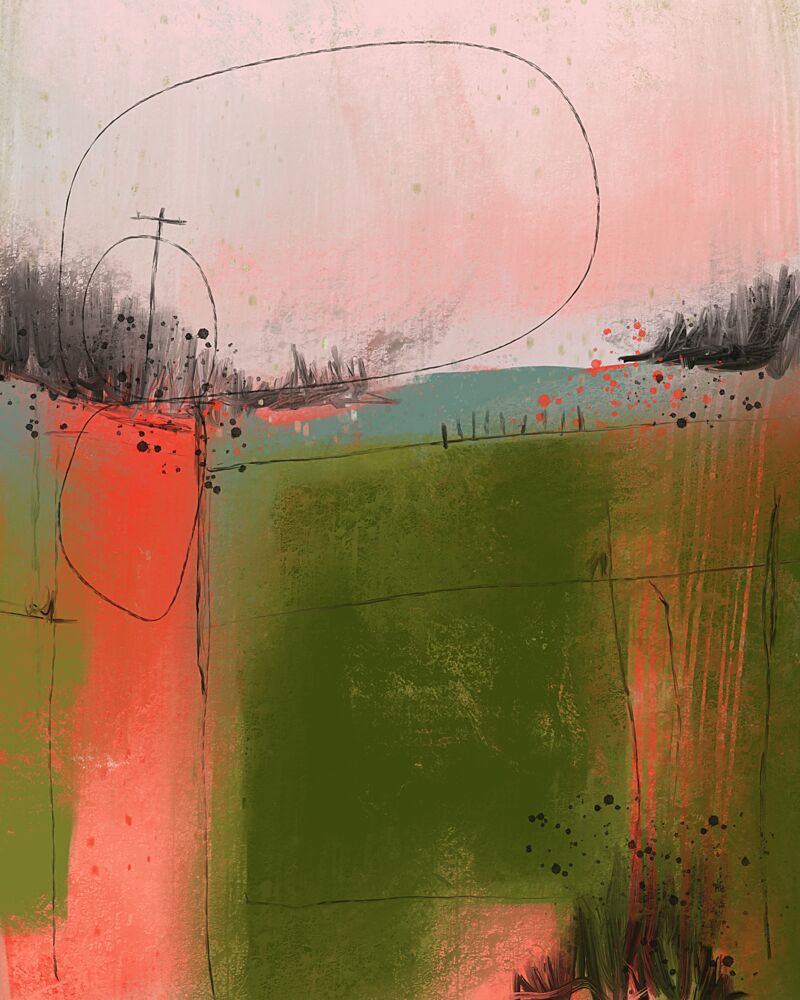 Abstract Rural Landscape art print by Mansi Saxena for $57.95 CAD