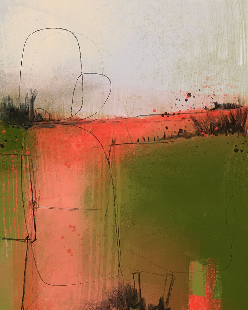 Serene Abstract Landscape art print by Mansi Saxena for $57.95 CAD