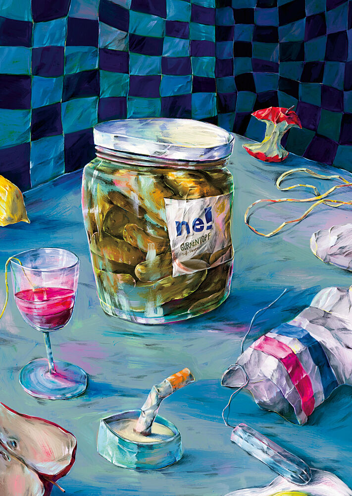 Messy Kitchen Table Still Life art print by Natascha Baumgartner for $57.95 CAD
