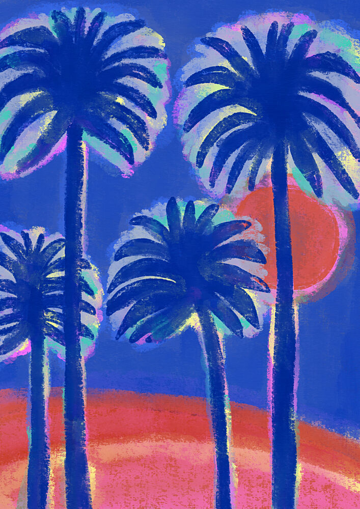 Dreamy Tropical Palms art print by Treechild for $57.95 CAD