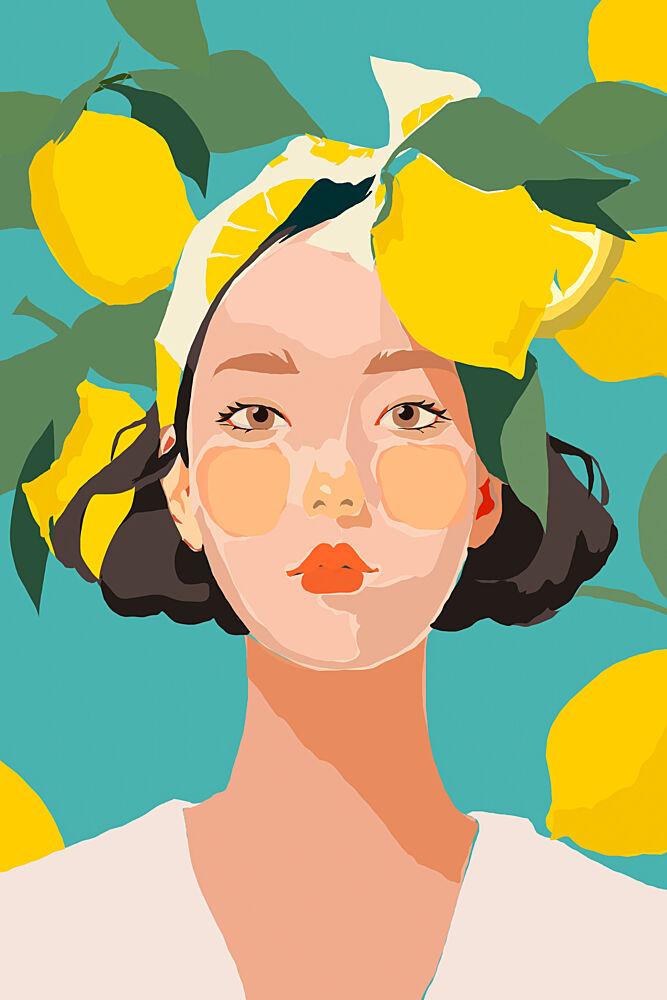 Vibrant Lemon Girl art print by Treechild for $57.95 CAD