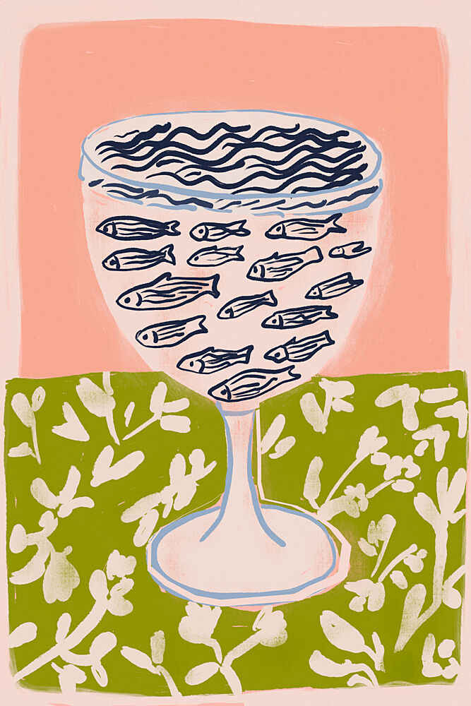 Playful Fish Bowl art print by Treechild for $57.95 CAD