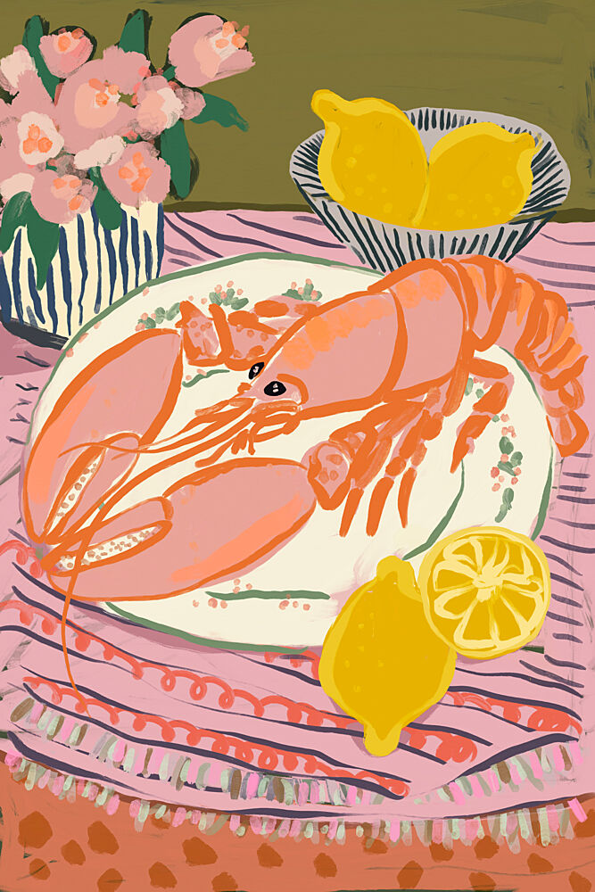 Vibrant Lobster Still Life art print by Treechild for $57.95 CAD